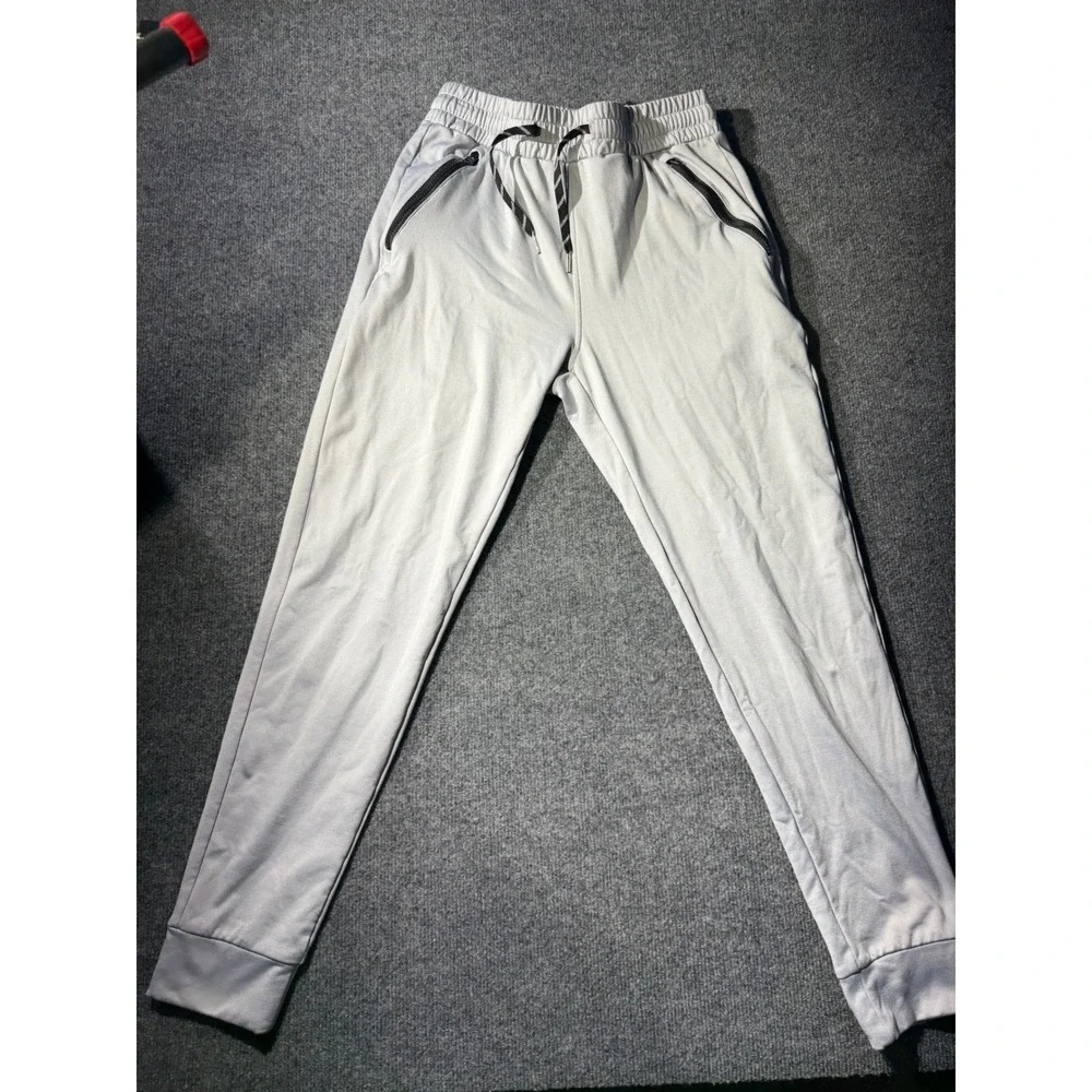 Southpole Micro Fleece Joggers Mens Medium Grey Zipper Pockets Athletic Pants